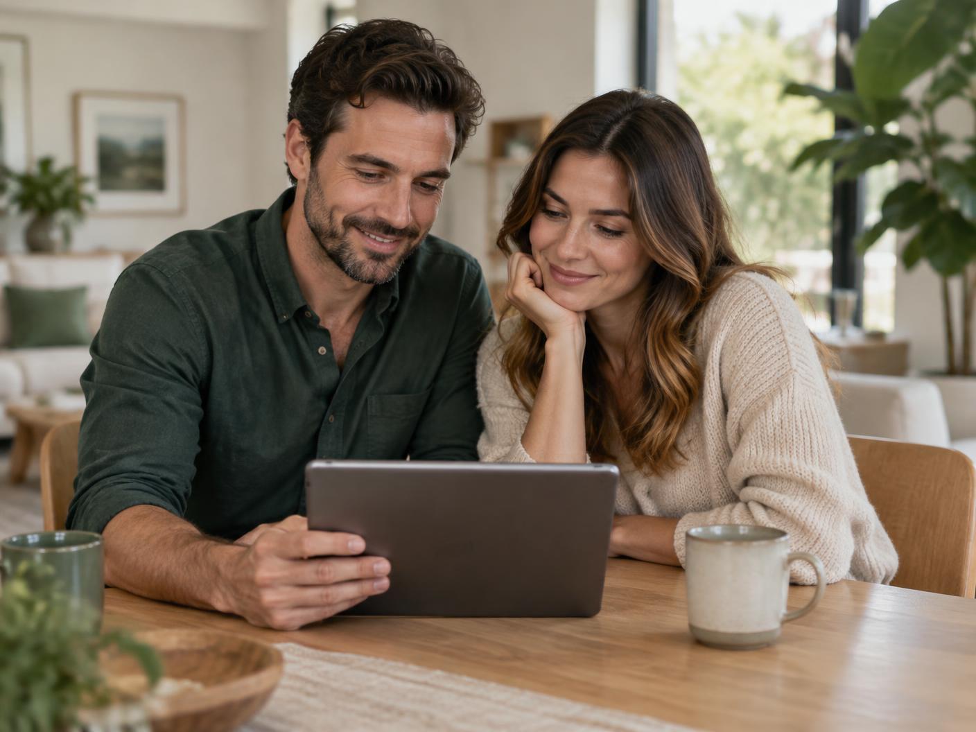 A couple reviewing their financial plan together with Bankflve